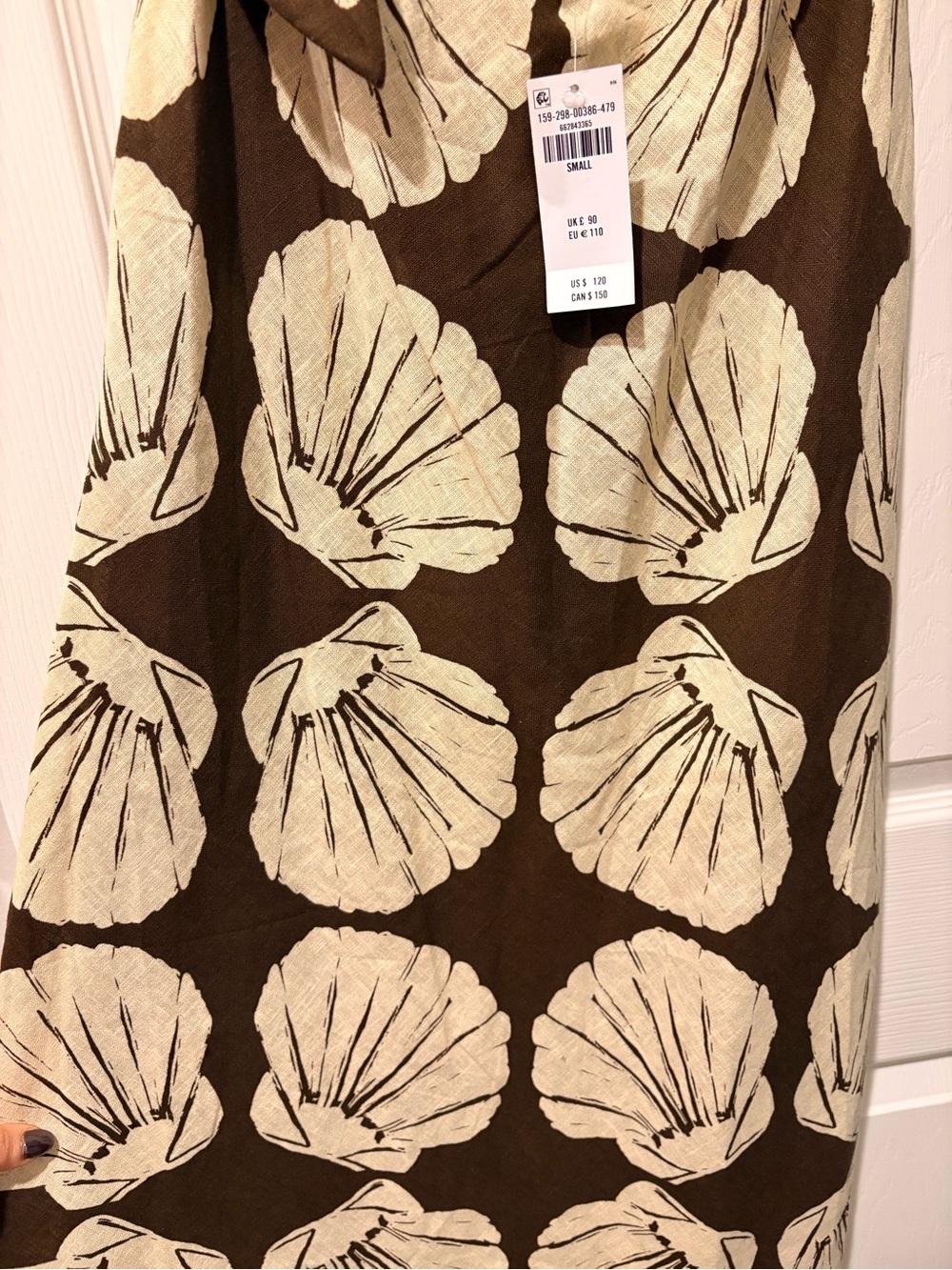 NWT Abercrombie & Fitch Brown Shell-Print Maxi Dress - Picture 8 of 8